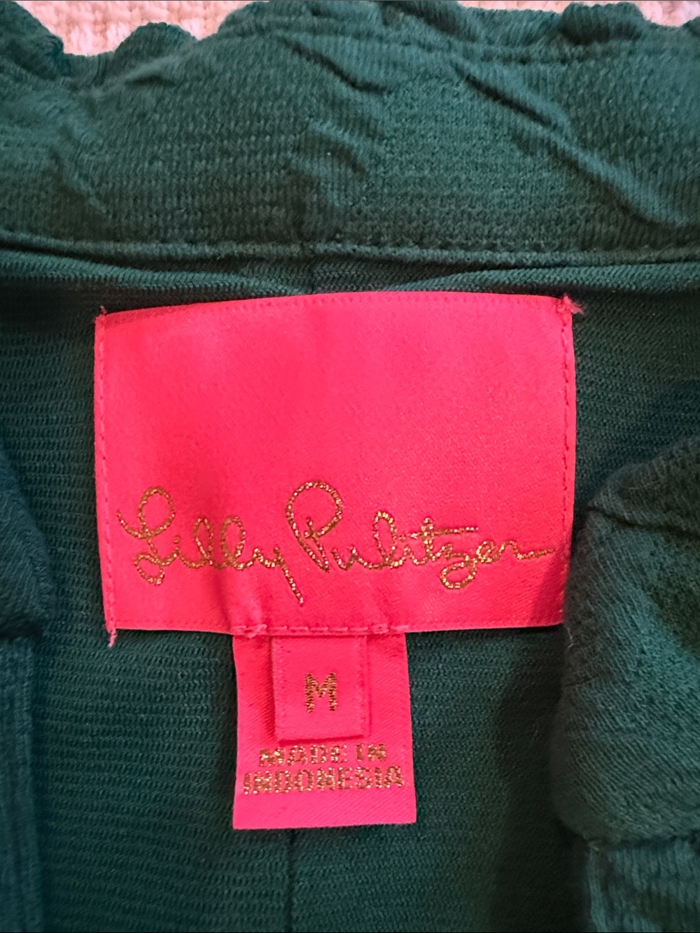 Lilly Pulitzer Emerald Textured Mini Dress with Ruffled Collar - Picture 2 of 6